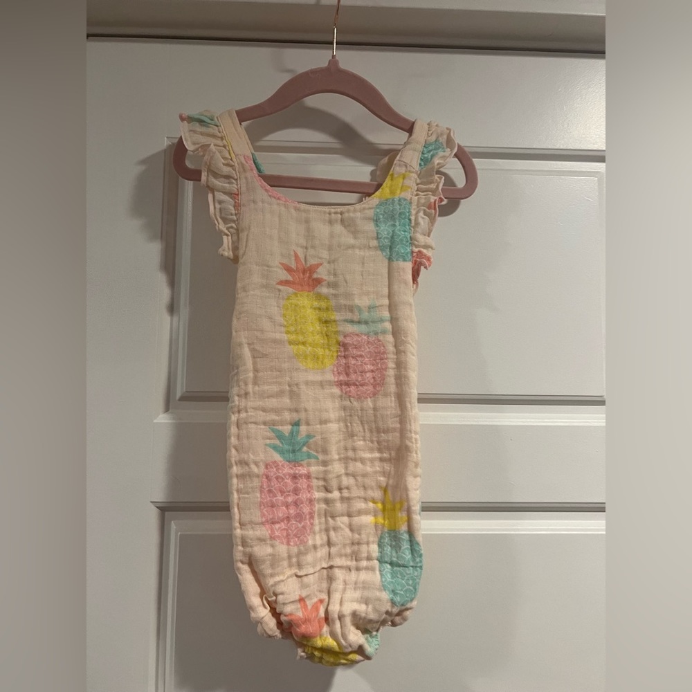 $17 ADD ON Angel Dear Pineapple Romper playsuit jumper Bubble Muslin‎ Linen